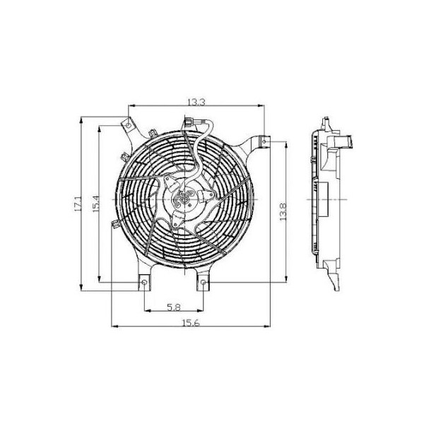 Gec Engine Cooling Fan Assembly, Global Parts 2811401 Zoro